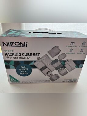 Nizoni 9 Piece Packing Cube Set Travel Organizer Kit NEW Garment Shoe Laundry